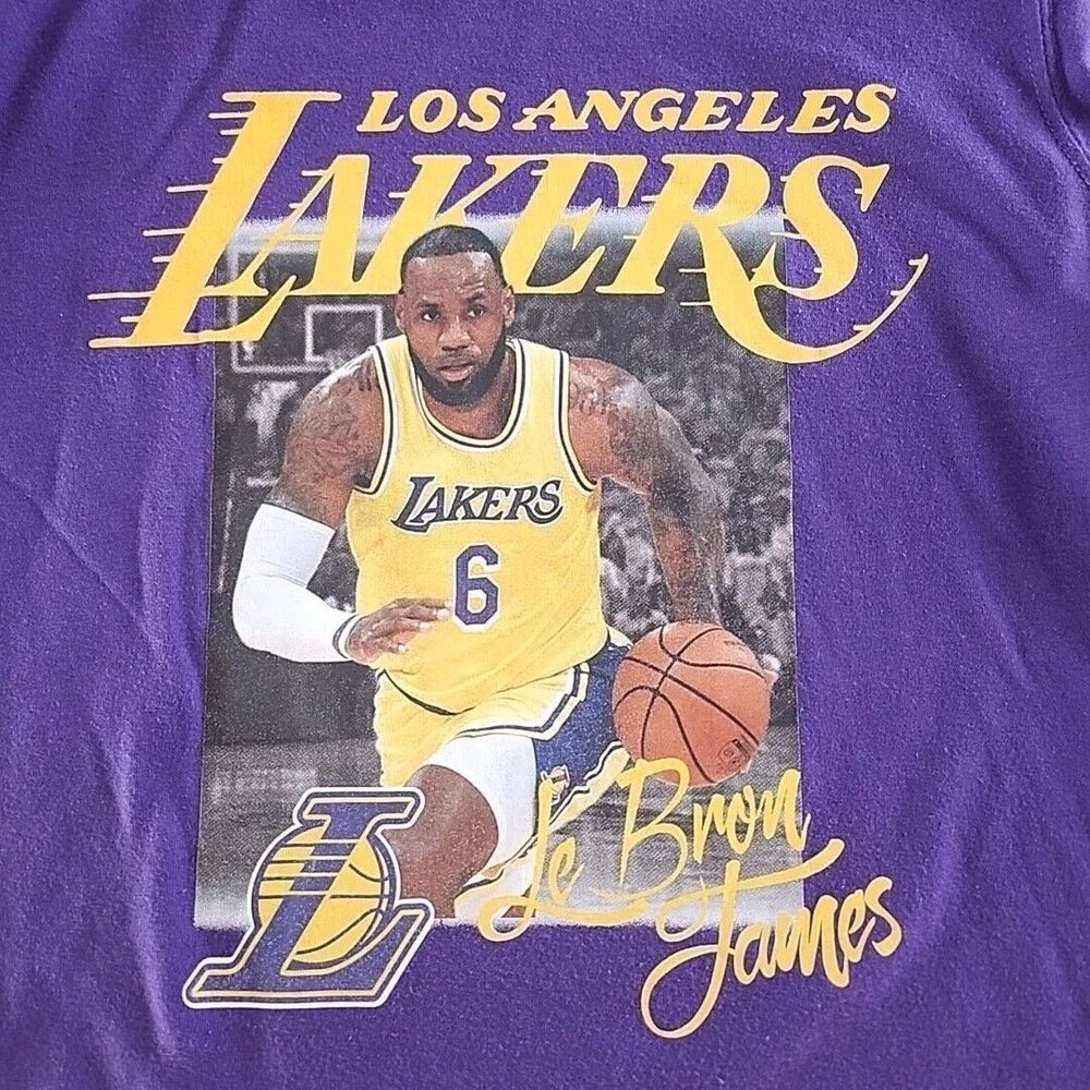 Limited Edition Rare NBA 2021 L.A. Lakers Lebron James T Shirt Sz Large 14/16 - Picture 10 of 10